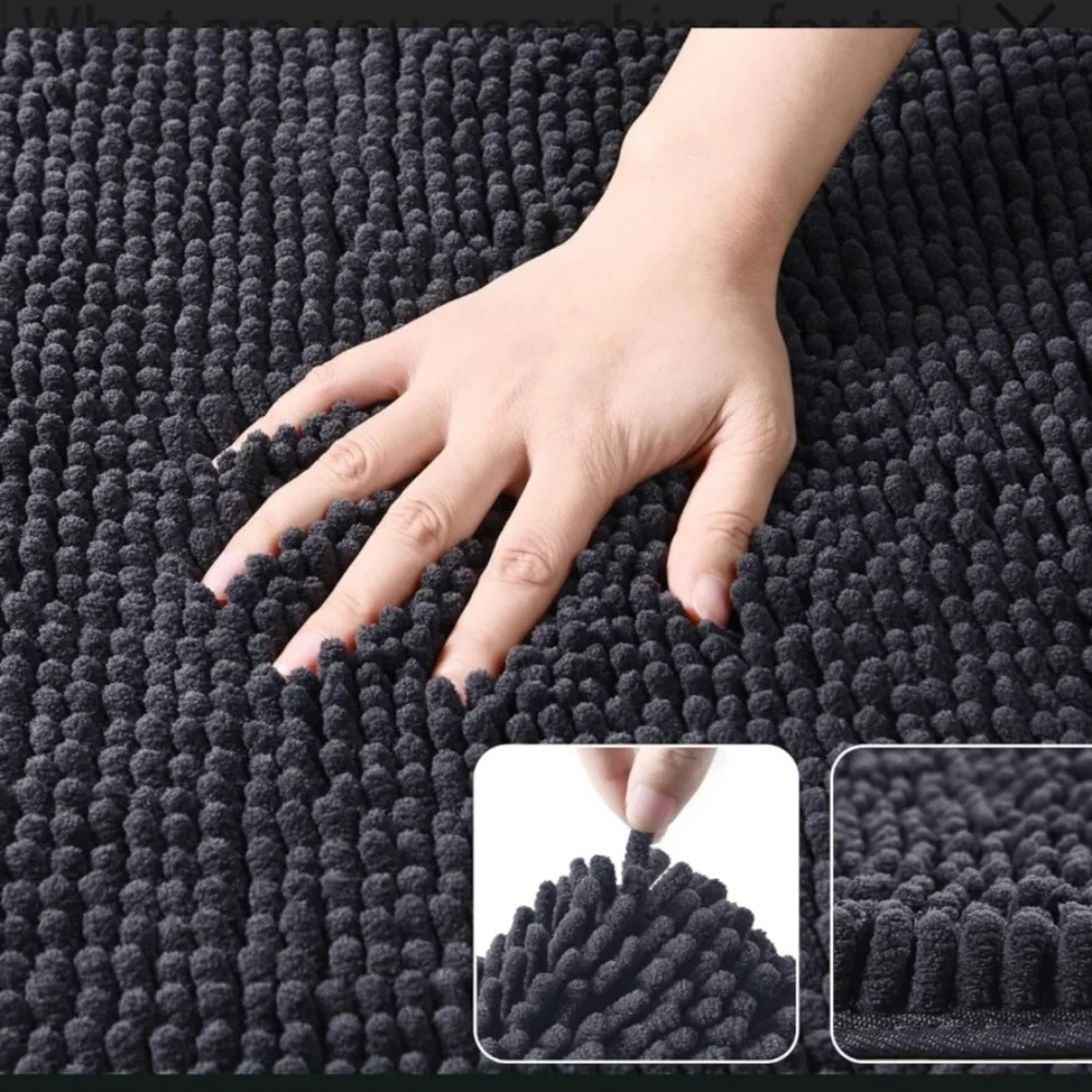 NWOT Dark Grey 3' x 6' Luxury Shaggy Bathroom Rug